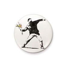 Banksy - Flower Bomb - 25mm Pin Badge